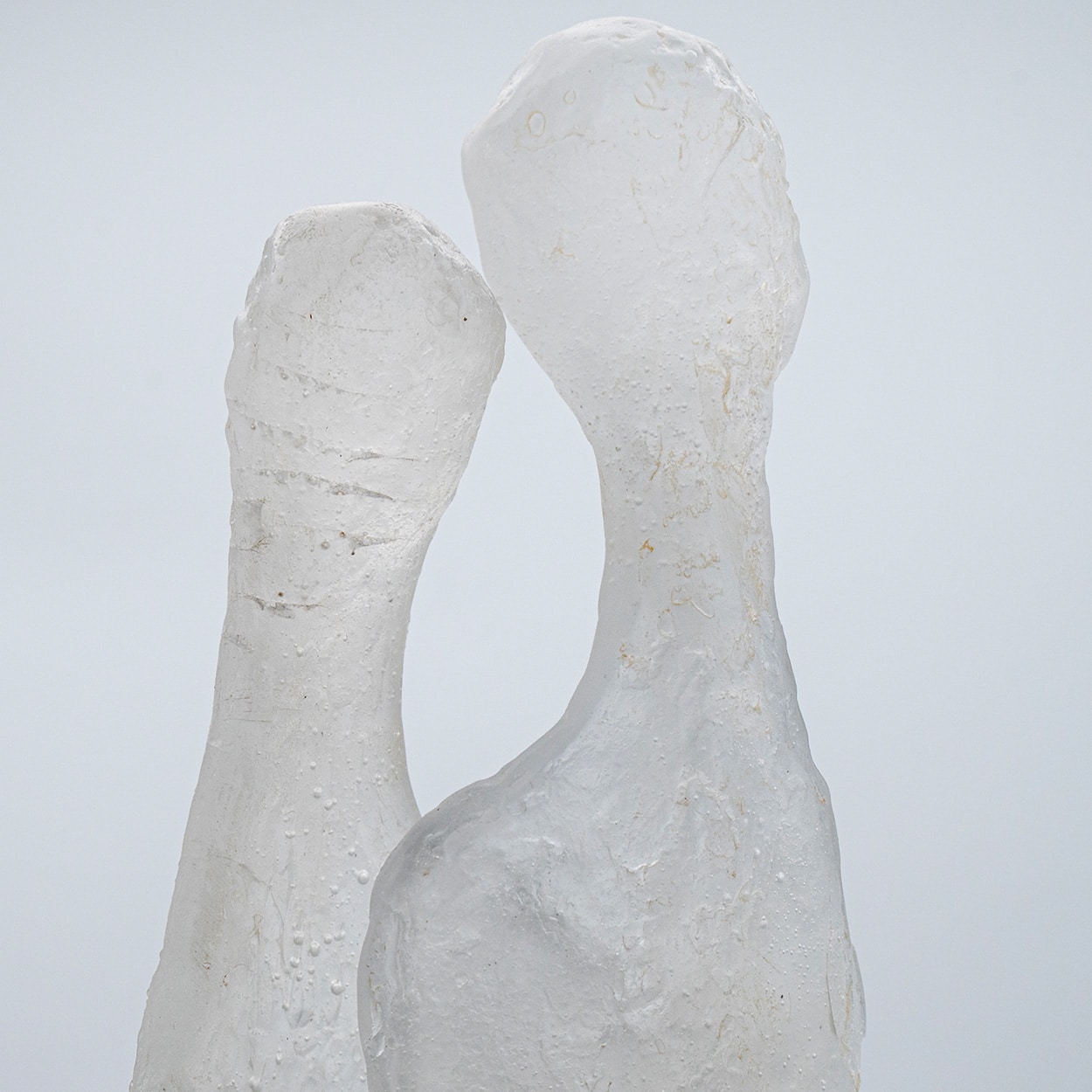 Large Daum Male and Female Pâte de verre Sculpture, Couturier, France