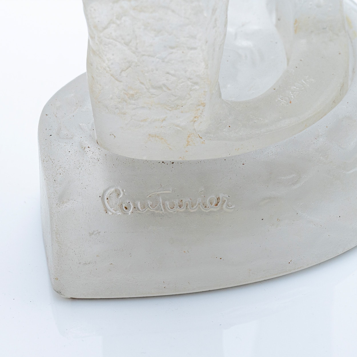 Large Daum Male and Female Pâte de verre Sculpture, Couturier, France