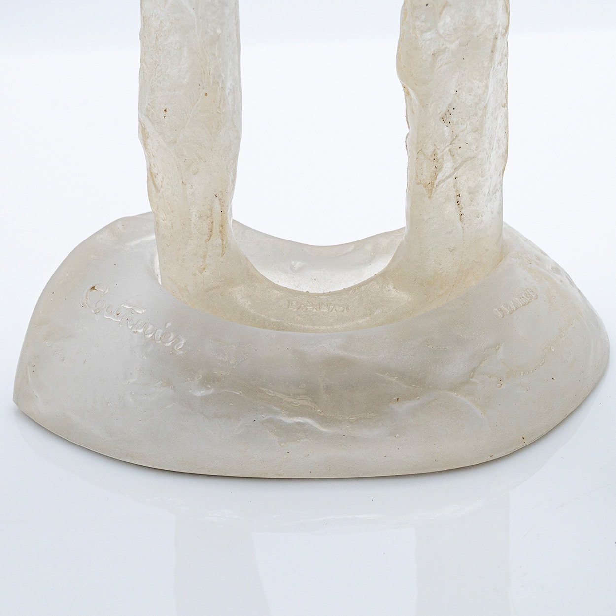 Large Daum Male and Female Pâte de verre Sculpture, Couturier, France