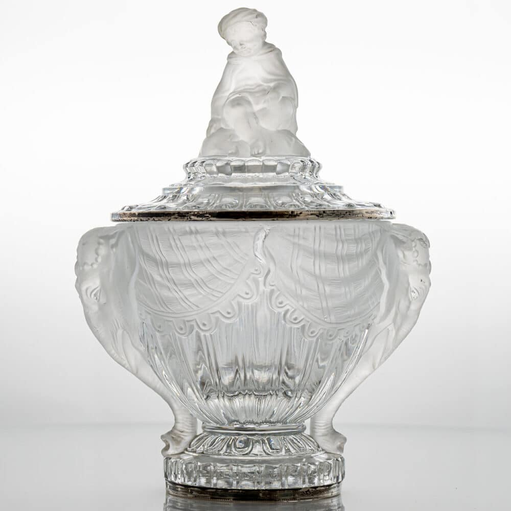 Beautiful Baccarat Elephant Clear Crystal Dish, France