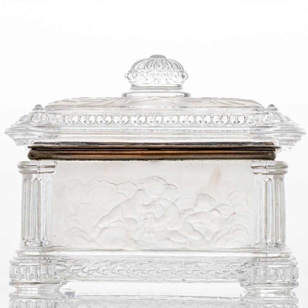 Baccarat Candy Jar, Clear Crystal Brass, France