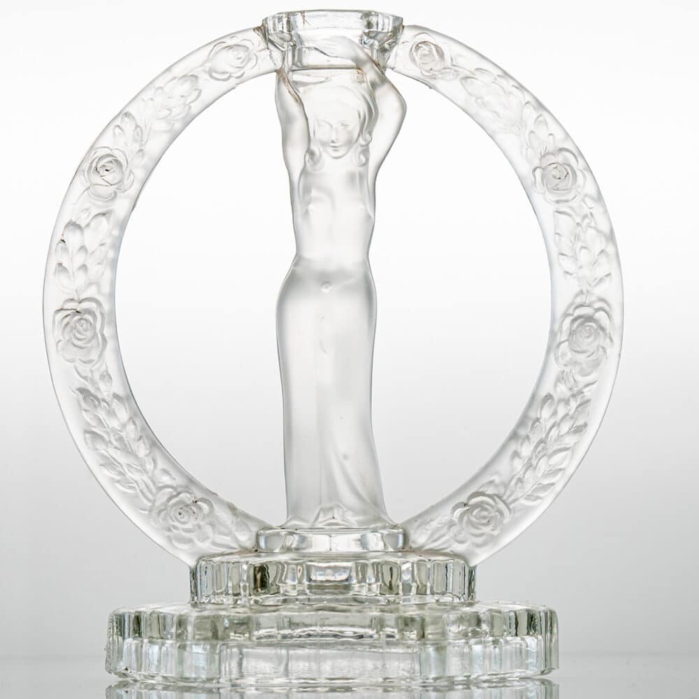 Lalique Woman With Roses Candle Holder, France