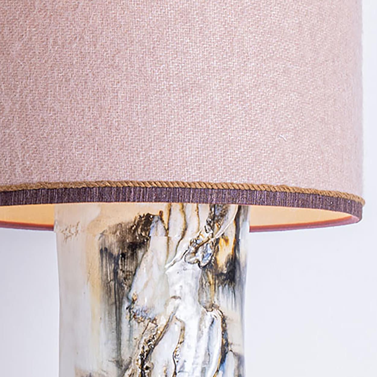 1 of the 2 Gorgeous Table Lamps by Jeppe Hagedorn, Pink Shade, Denmark 1960s