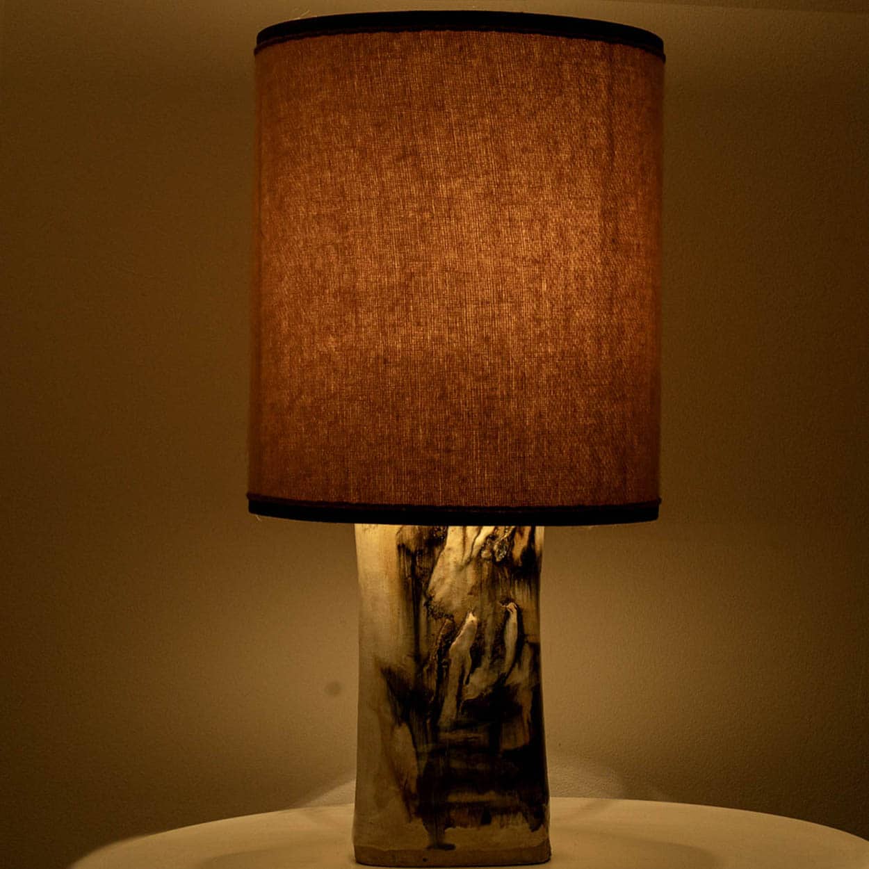 1 of the 2 Gorgeous Table Lamps by Jeppe Hagedorn, Pink Shade, Denmark 1960s