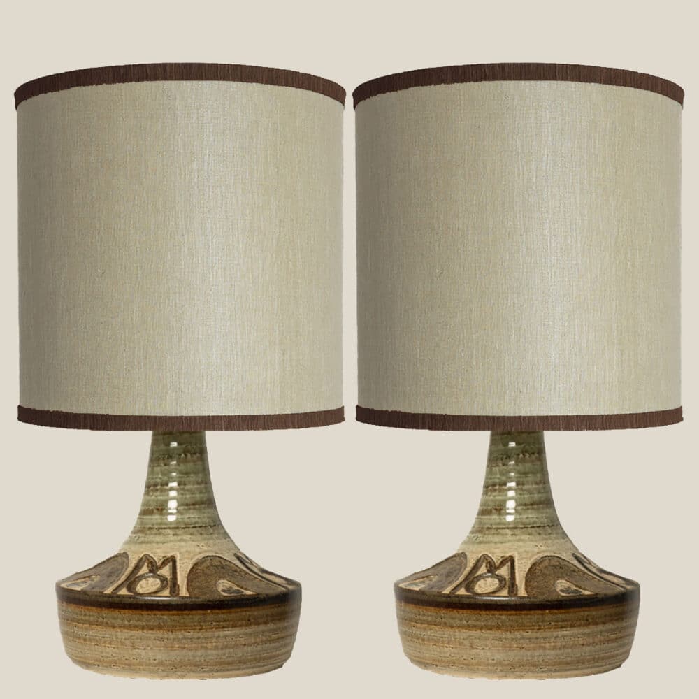 1 of the 2 Ceramic Table Lamps, Noomi Backhausen for Soholm, Denmark 1960s