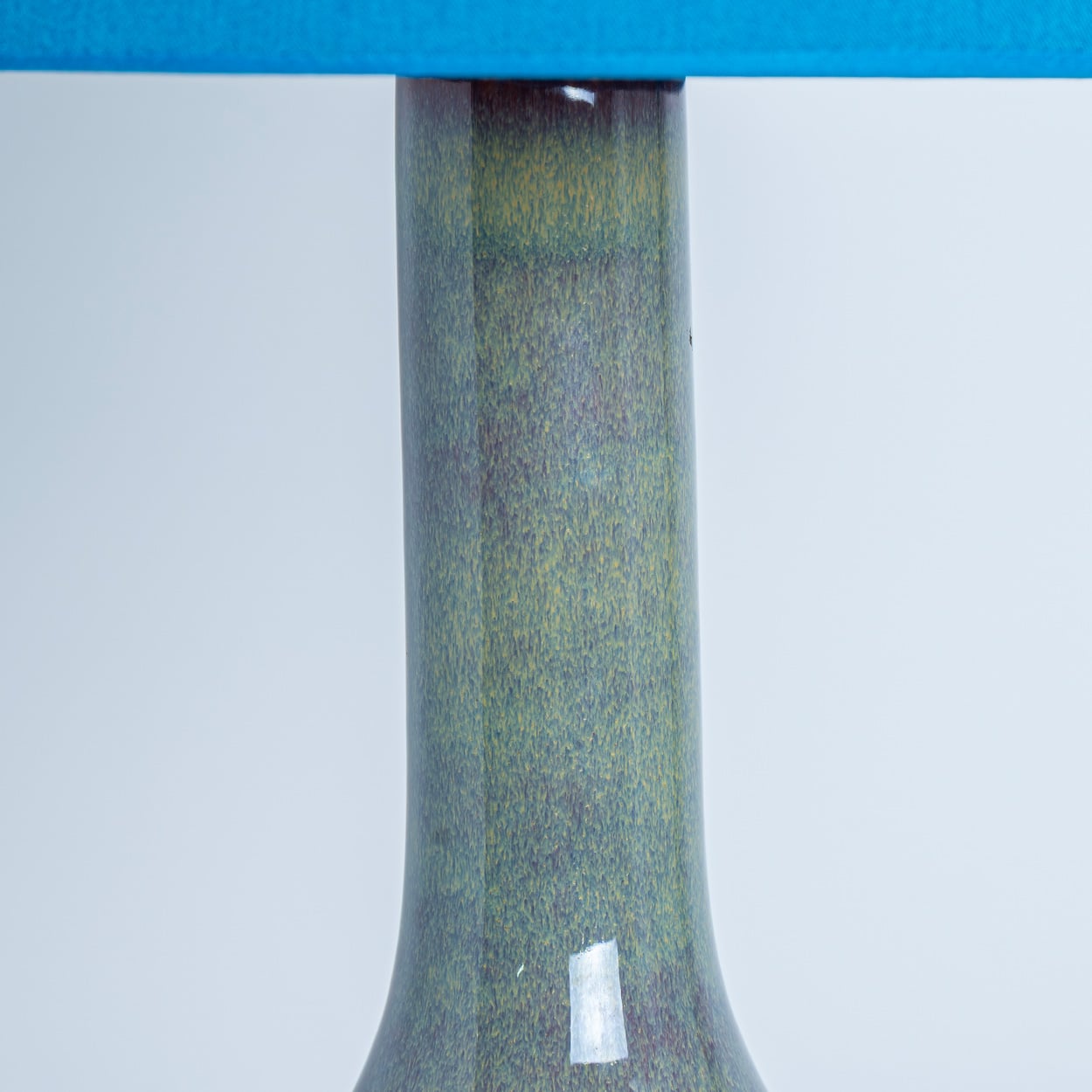 Pair of Blue Green Ceramic Cone Table Lamps by Soholm, Denmark 1960