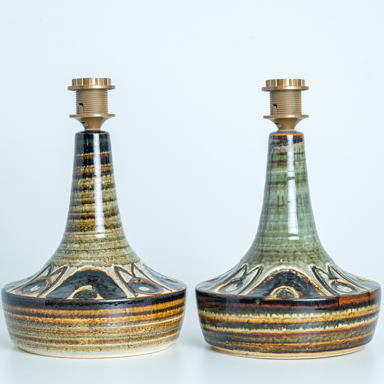 Pair of Soholm Ceramic Table Lamps by Noomi Backhausen, Denmark 1960