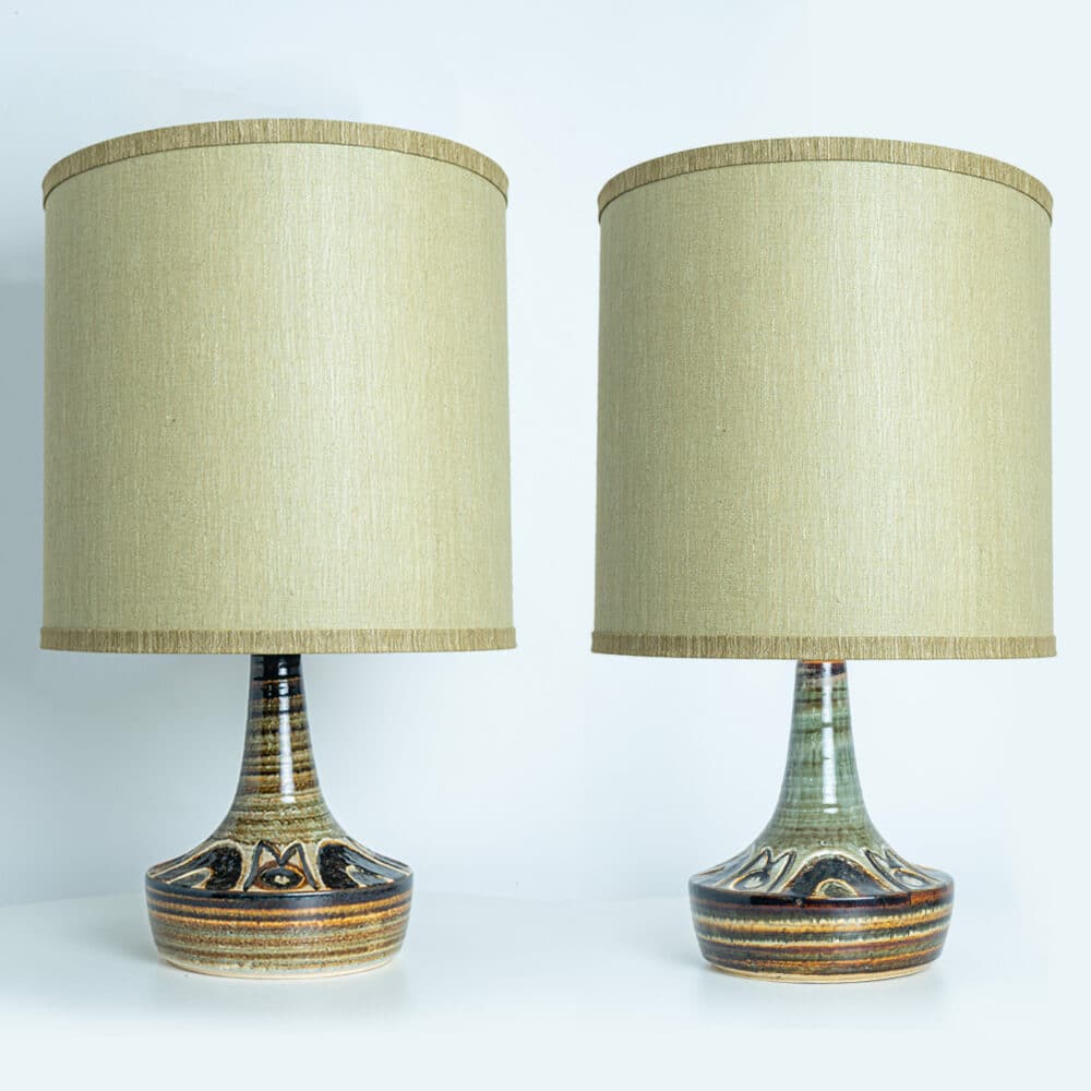 Pair of Soholm Ceramic Table Lamps by Noomi Backhausen, Denmark 1960