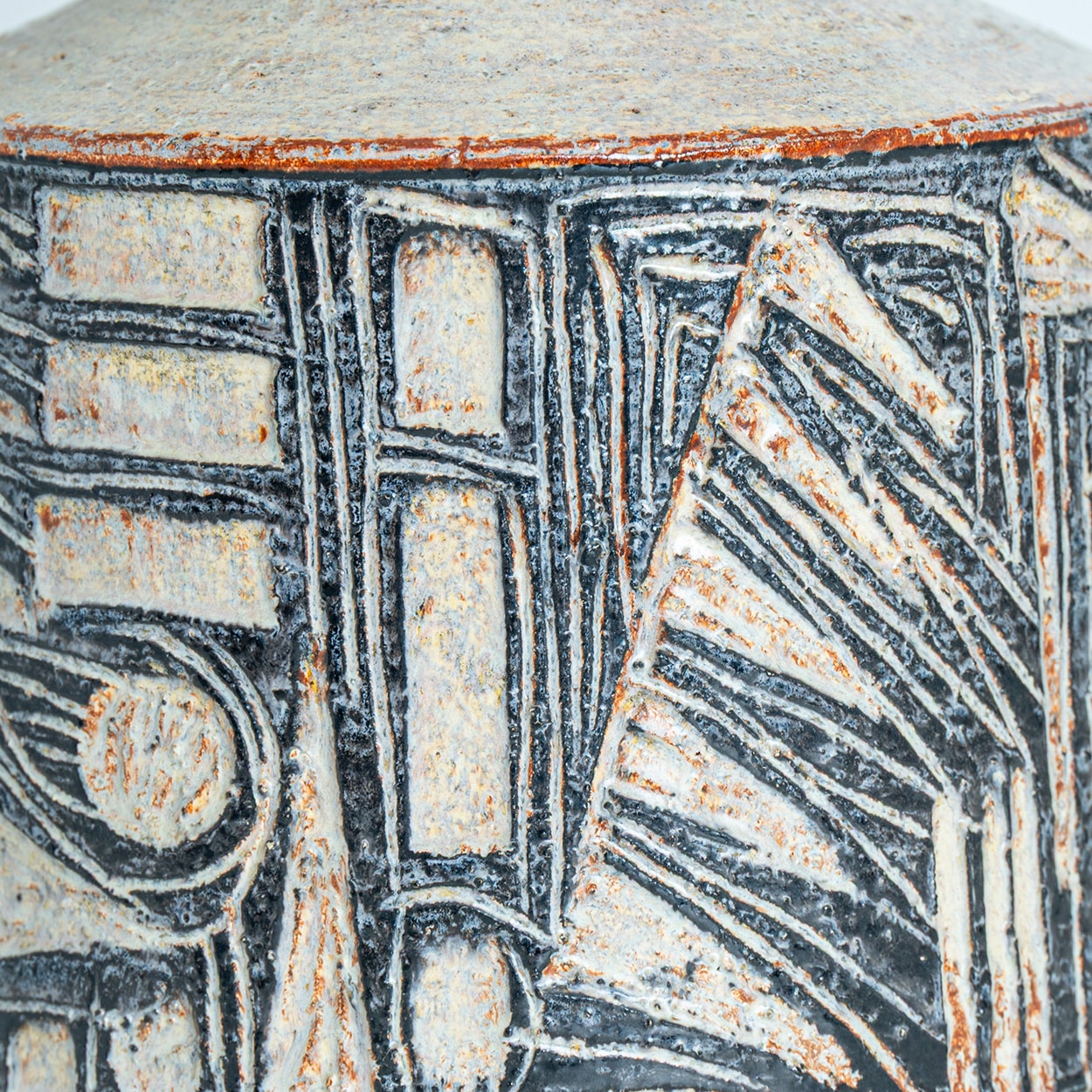 Pair of Large Grey Ceramic Table Lamps for Soholm with Silk Shade, Denmark 1960