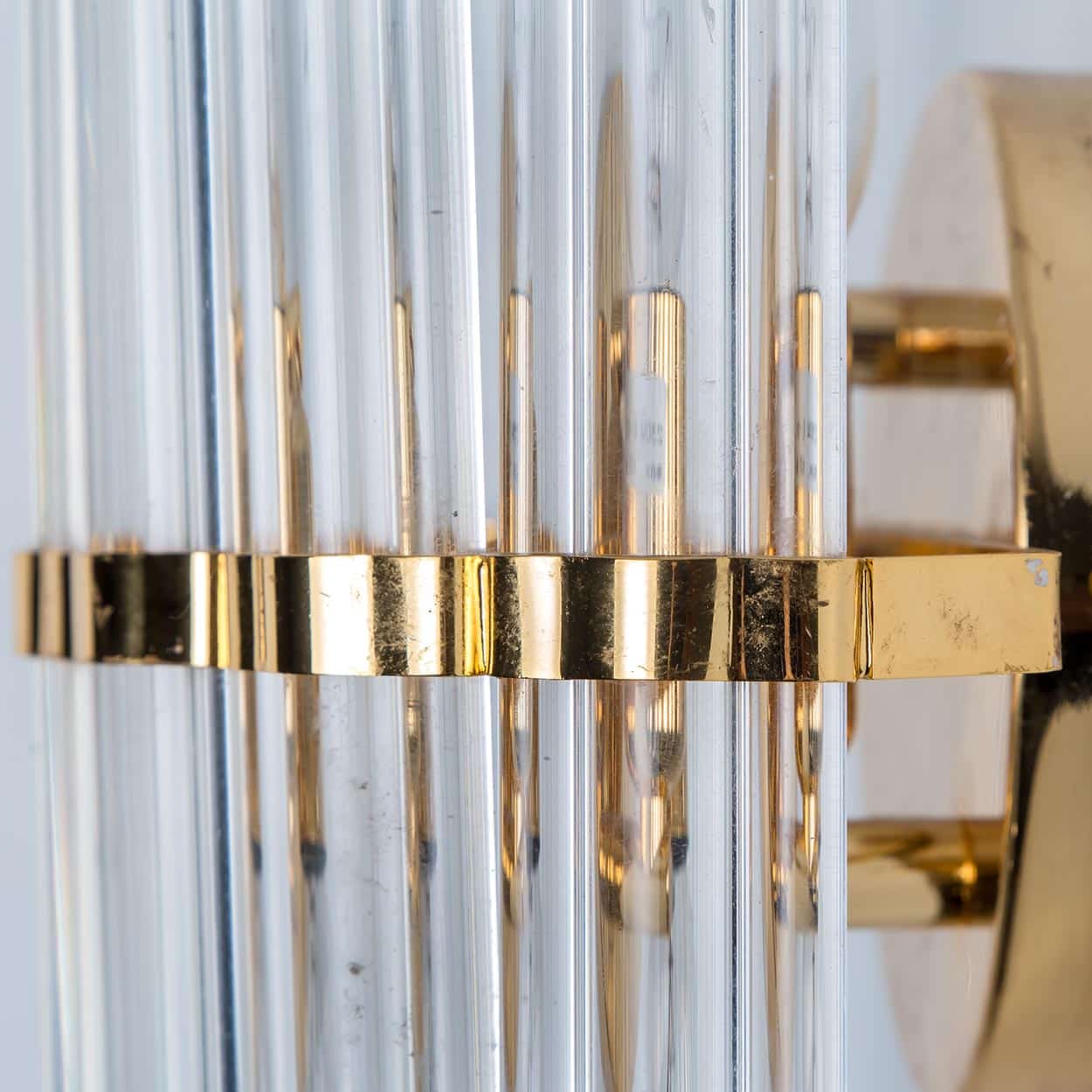 1 of the Several XL Clear Glass Brass Wall Sconces by Venini, Italy