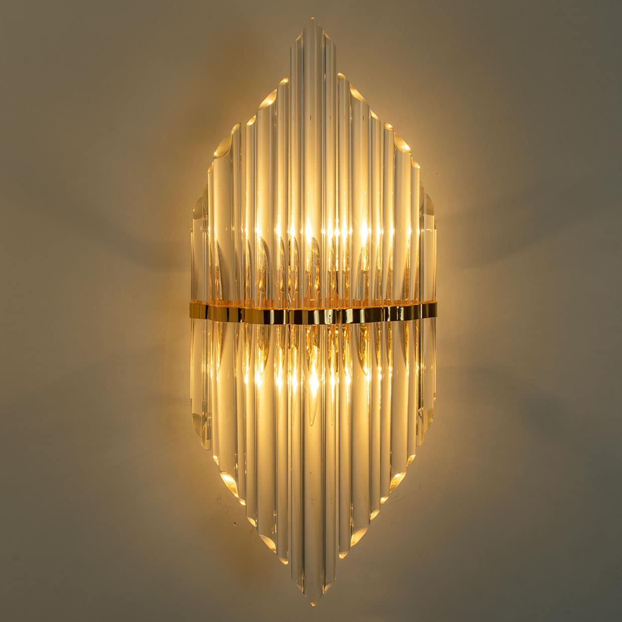 1 of the Several XL Clear Glass Brass Wall Sconces by Venini, Italy