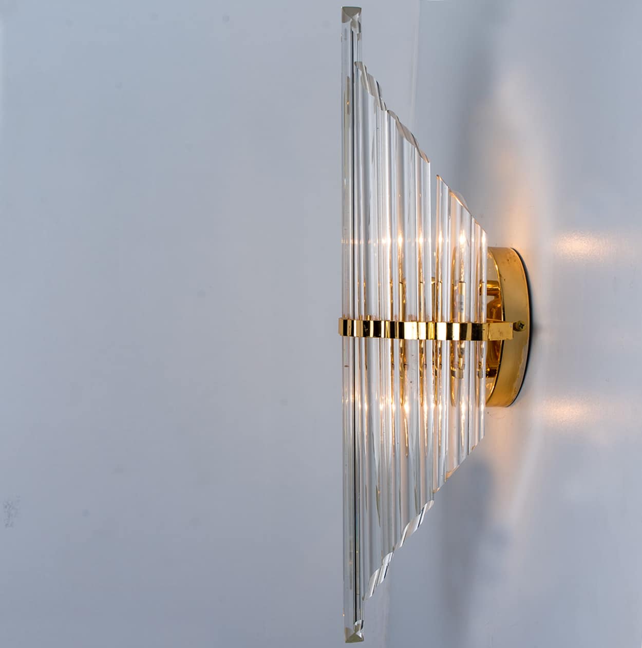 1 of the Several XL Clear Glass Brass Wall Sconces by Venini, Italy