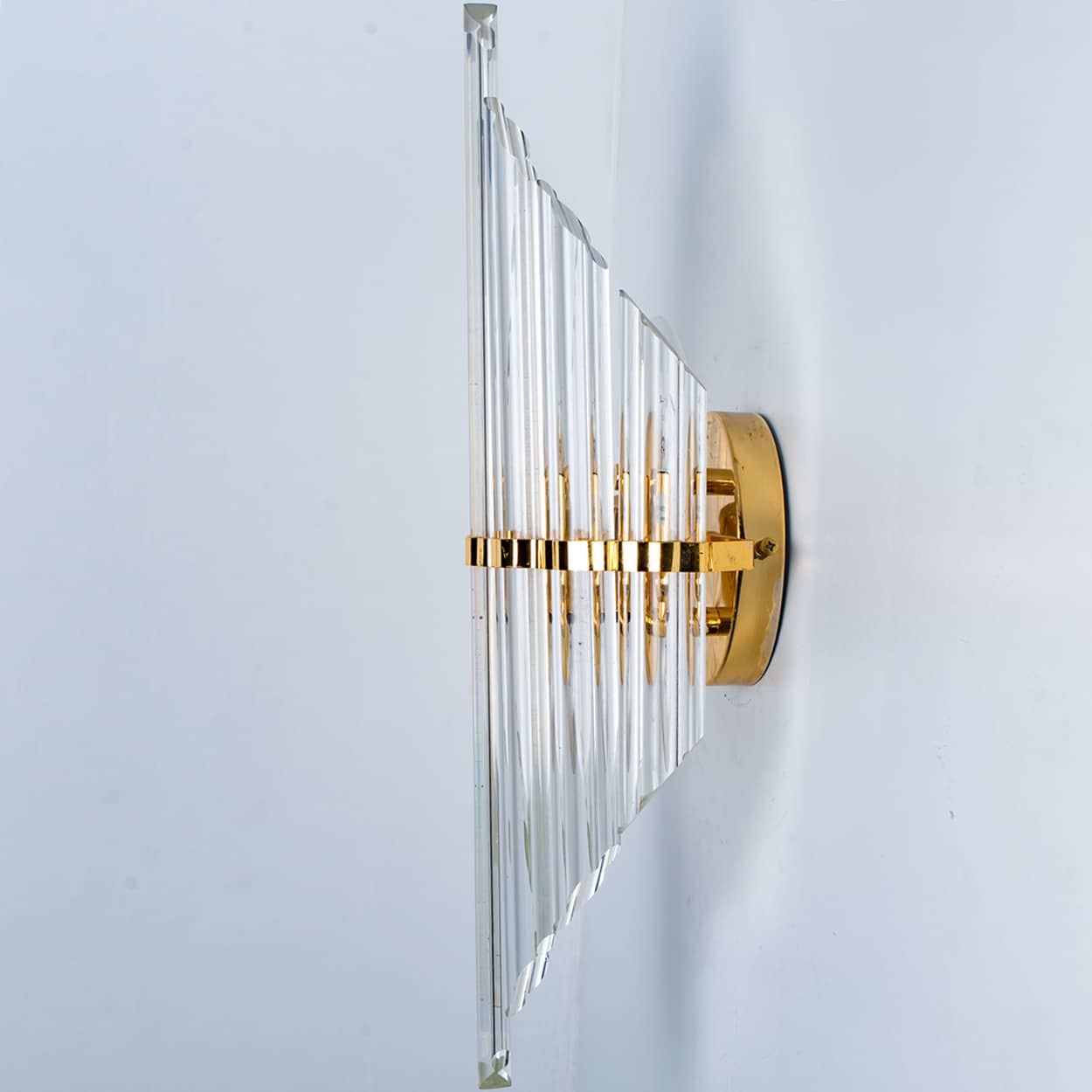 1 of the Several XL Clear Glass Brass Wall Sconces by Venini, Italy
