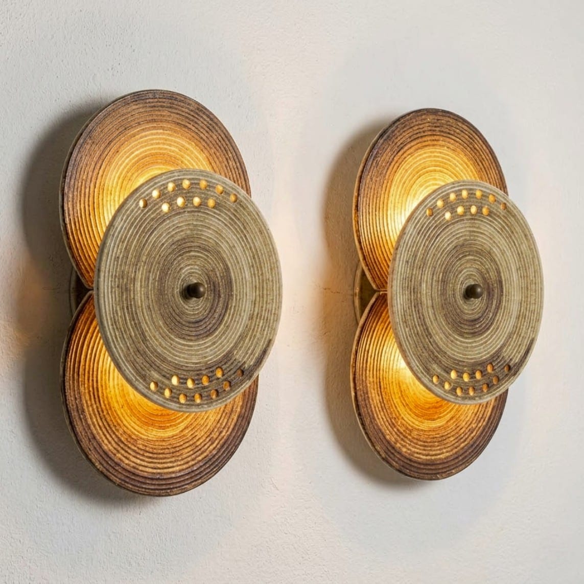 1 of the 2 Stunning Ceramic Stoneware Wall Light by Axella, Denmark