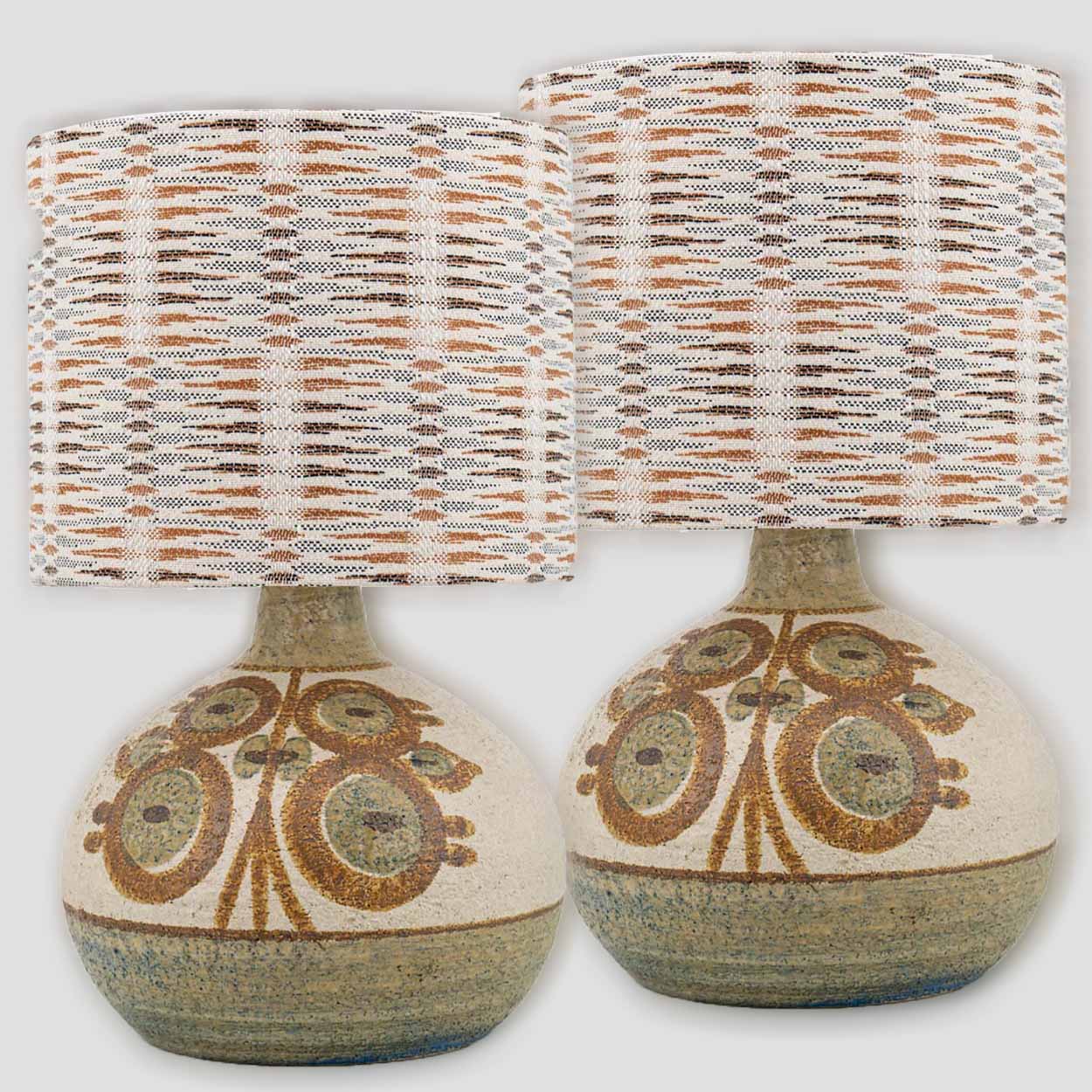 1 of the 2 Soholm Ceramic Table Lamps with Custom Lampshades, Noomi Backhausen