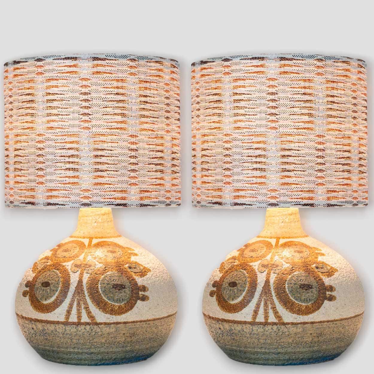 1 of the 2 Soholm Ceramic Table Lamps with Custom Lampshades, Noomi Backhausen