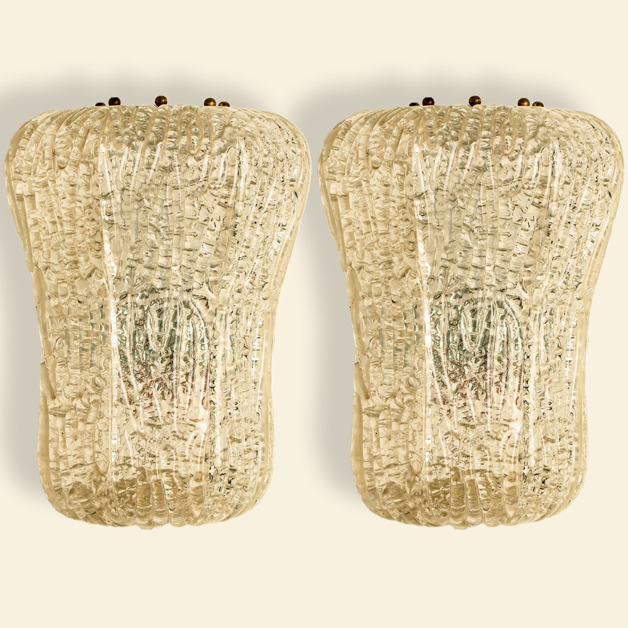 Pair of Barovier&Toso Glass and Wall Sconces, Italy 1940s
