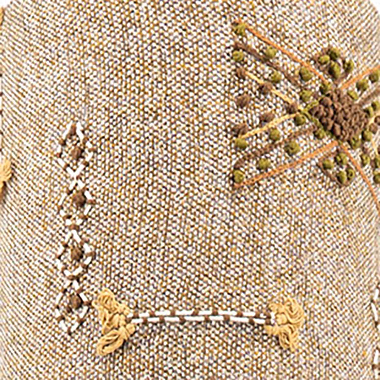 XL Ceramic Table Lamp B. Rooke, Earth Tones Lampshade by R. Houben, 1970