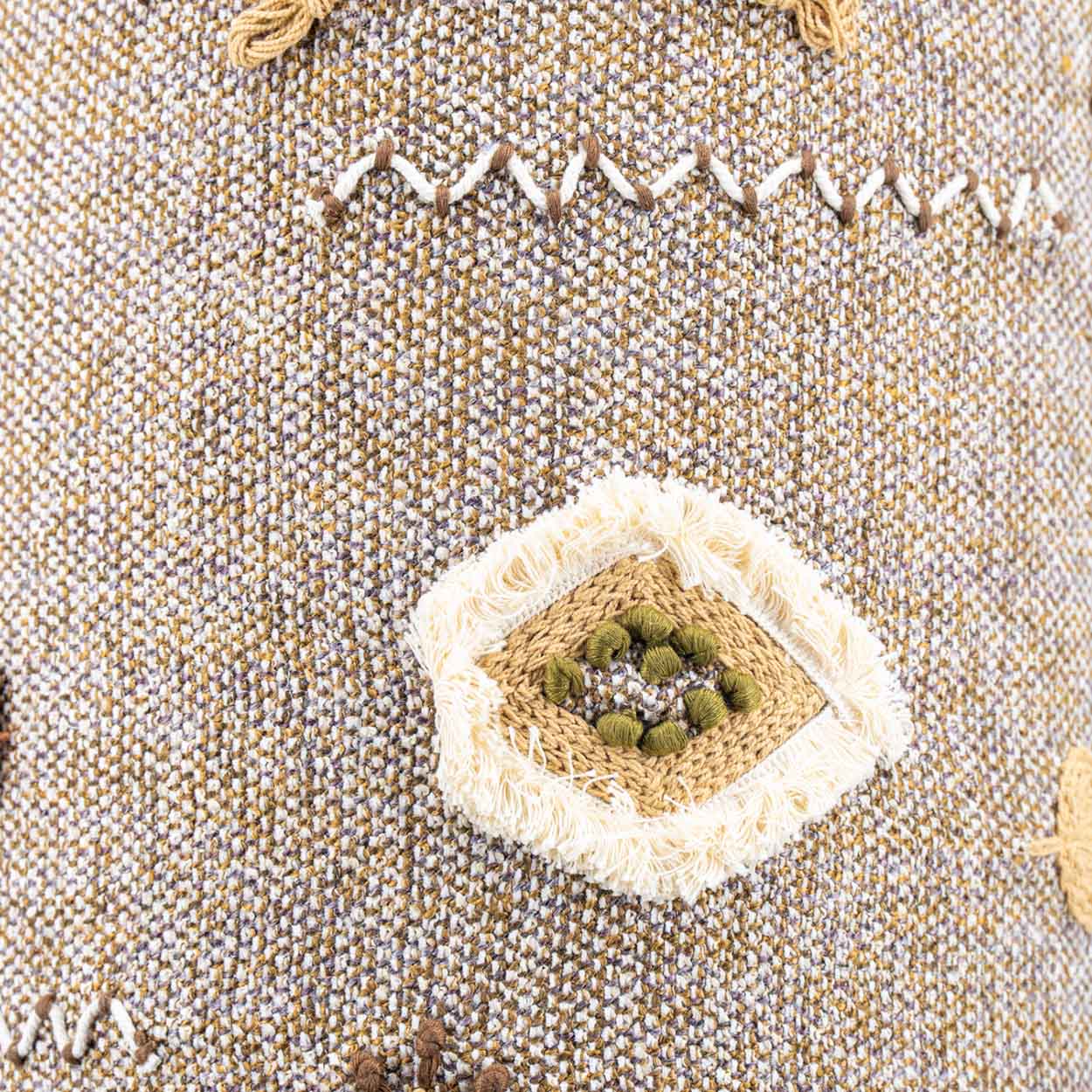 XL Ceramic Table Lamp B. Rooke, Earth Tones Lampshade by R. Houben, 1970