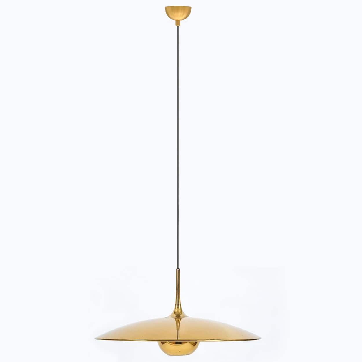 1 of the 3 Brass Onos Fixtures by Florian Schulz with Black Cord
