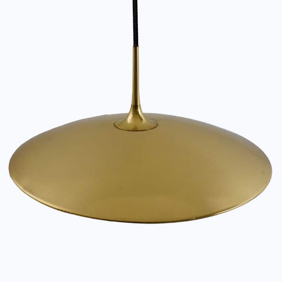 1 of the 3 Brass Onos Fixtures by Florian Schulz with Black Cord