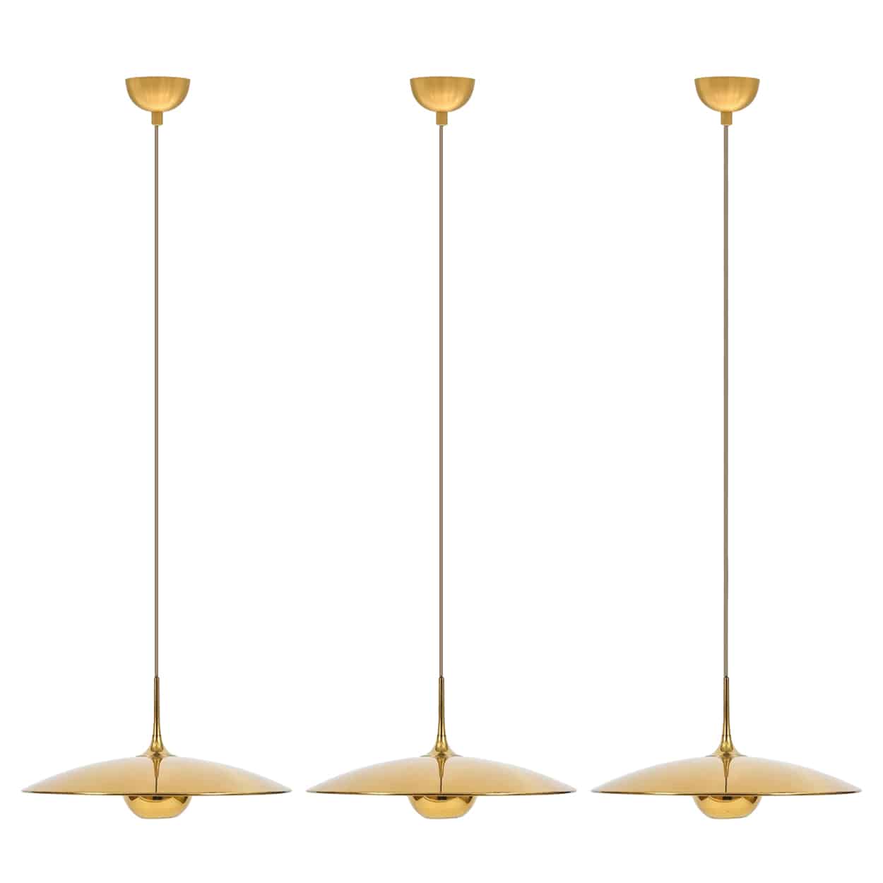 1 of the 3 Brass Onos Fixtures by Florian Schulz with Sand Cord