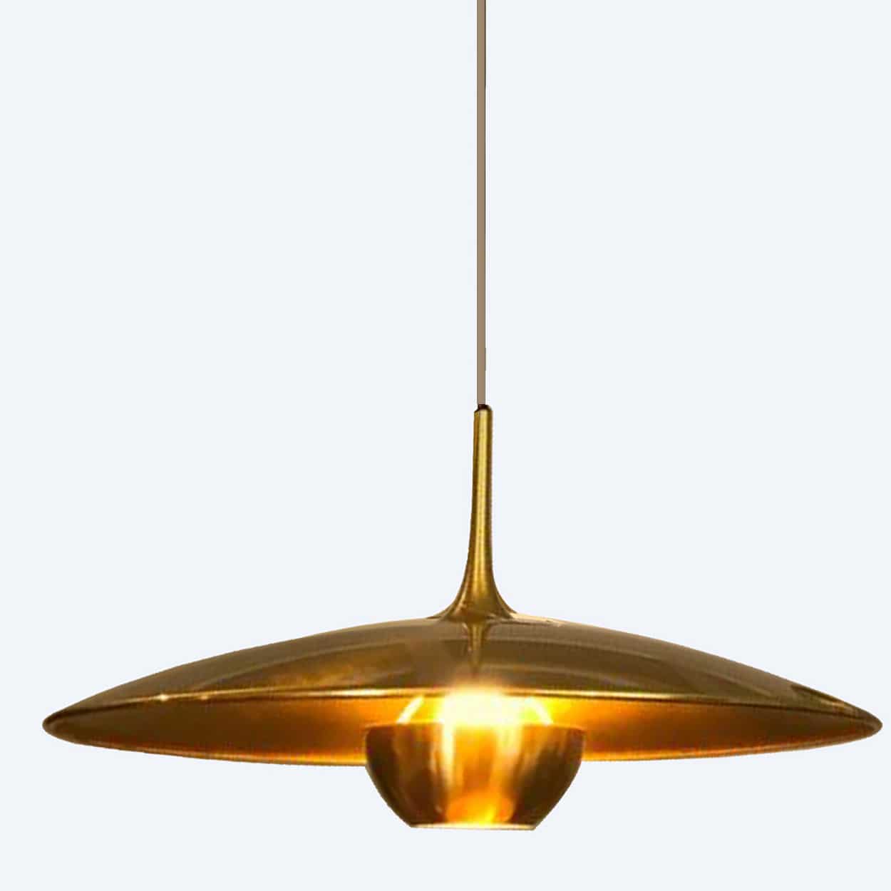 1 of the 3 Brass Onos Fixtures by Florian Schulz with Sand Cord