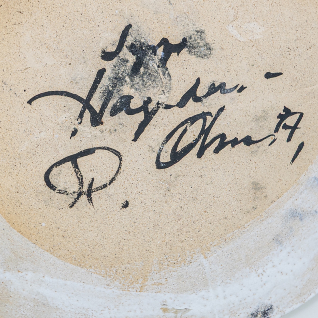 Round Ceramic Plate, Signed by Jeppe Hagedorn, Denmark 1960s