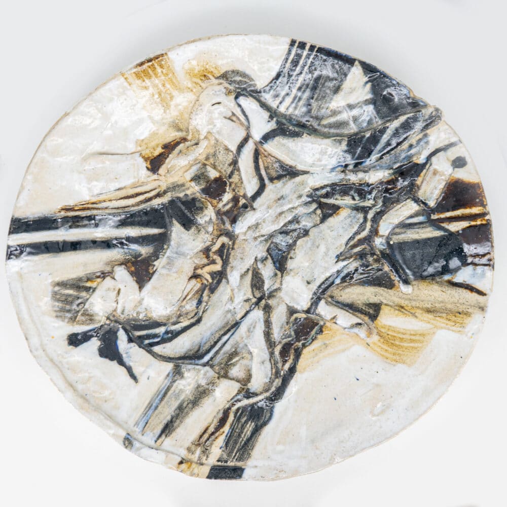 Round Ceramic Plate, Signed by Jeppe Hagedorn, Denmark 1960s