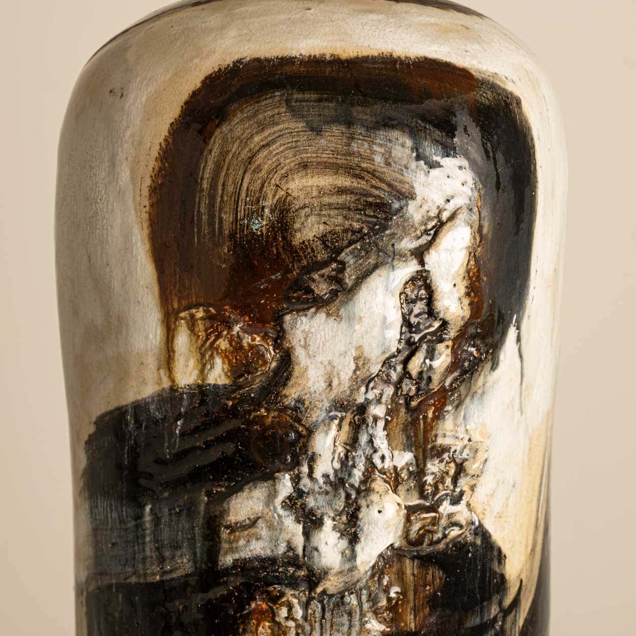 Earthy Ceramic Plate, Signed by Jeppe Hagedorn, Denmark 1960s