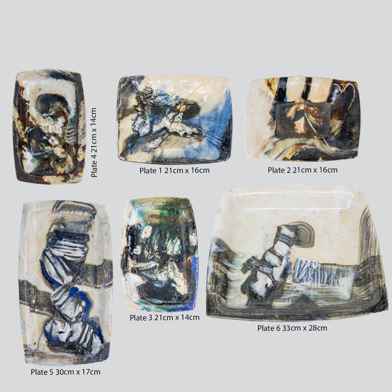 Deep Sea Ceramic Plate, Signed by Jeppe Hagedorn, Denmark 1960s