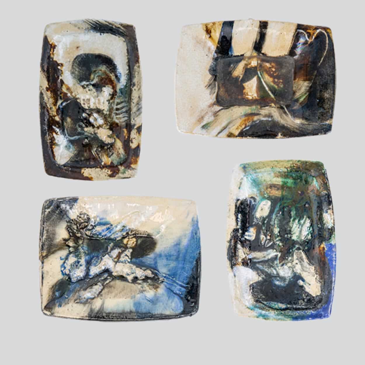 Deep Sea Ceramic Plate, Signed by Jeppe Hagedorn, Denmark 1960s