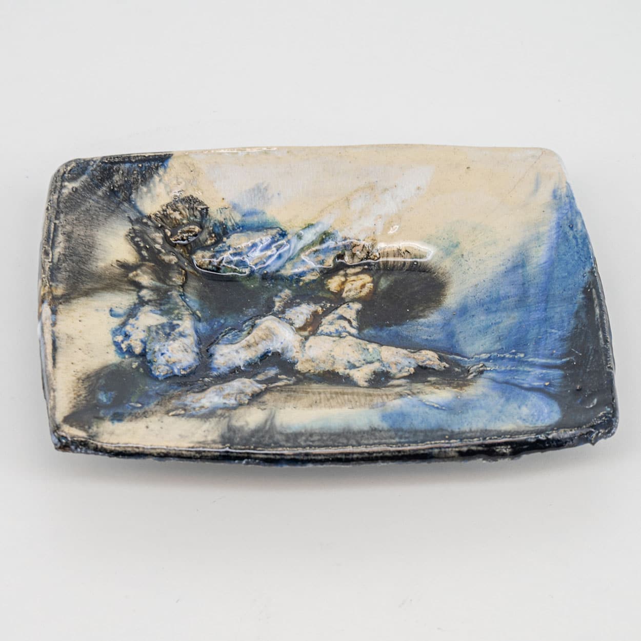 Blue Ceramic Plate, Signed by Jeppe Hagedorn, Denmark 1960s