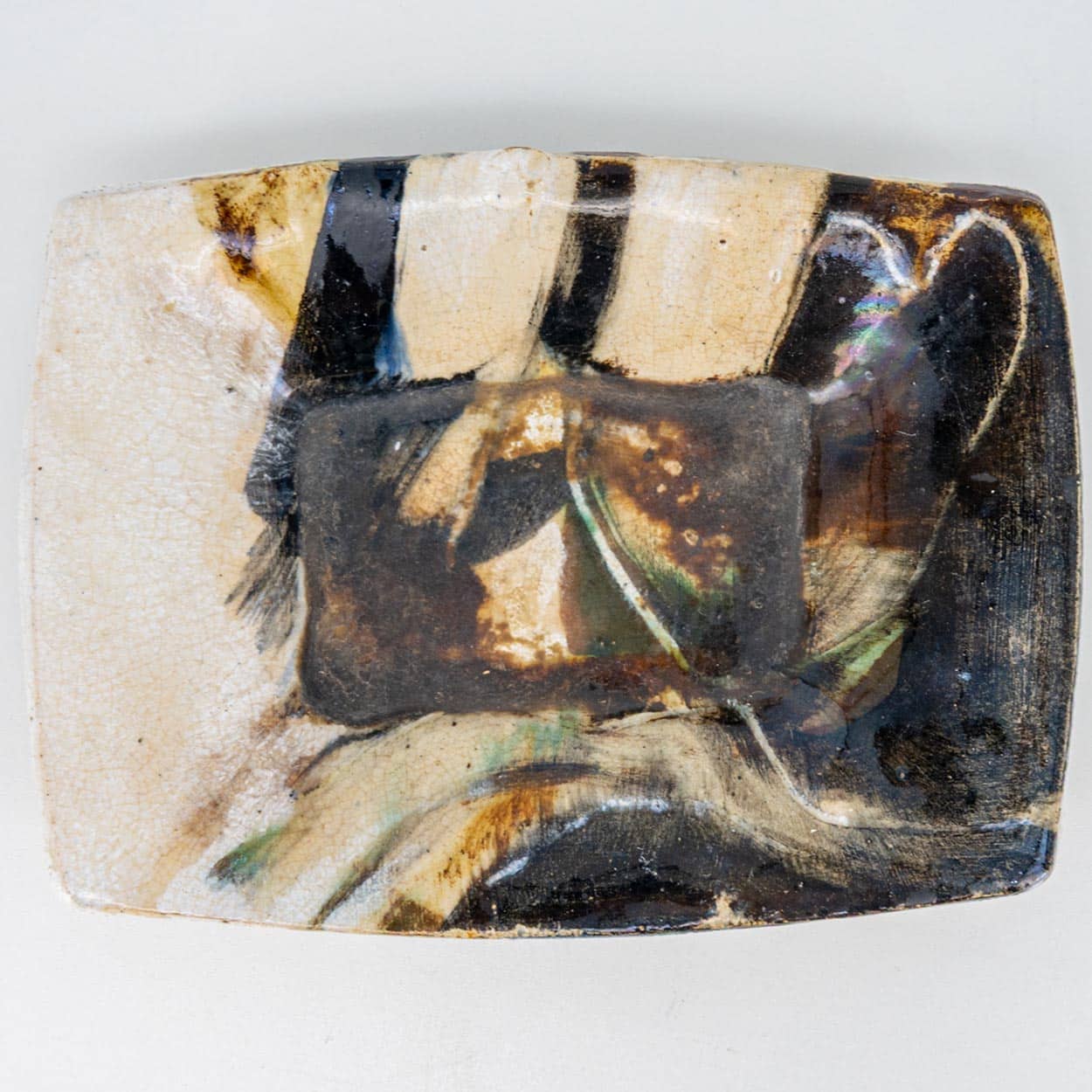 Natural Ceramic Plate, Signed by Jeppe Hagedorn, Denmark 1960s