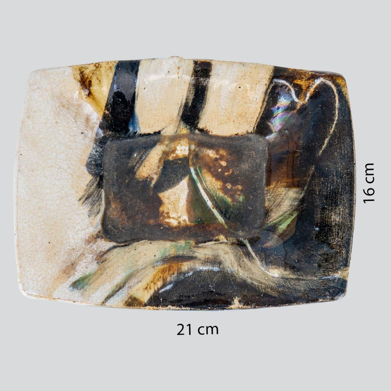 Natural Ceramic Plate, Signed by Jeppe Hagedorn, Denmark 1960s