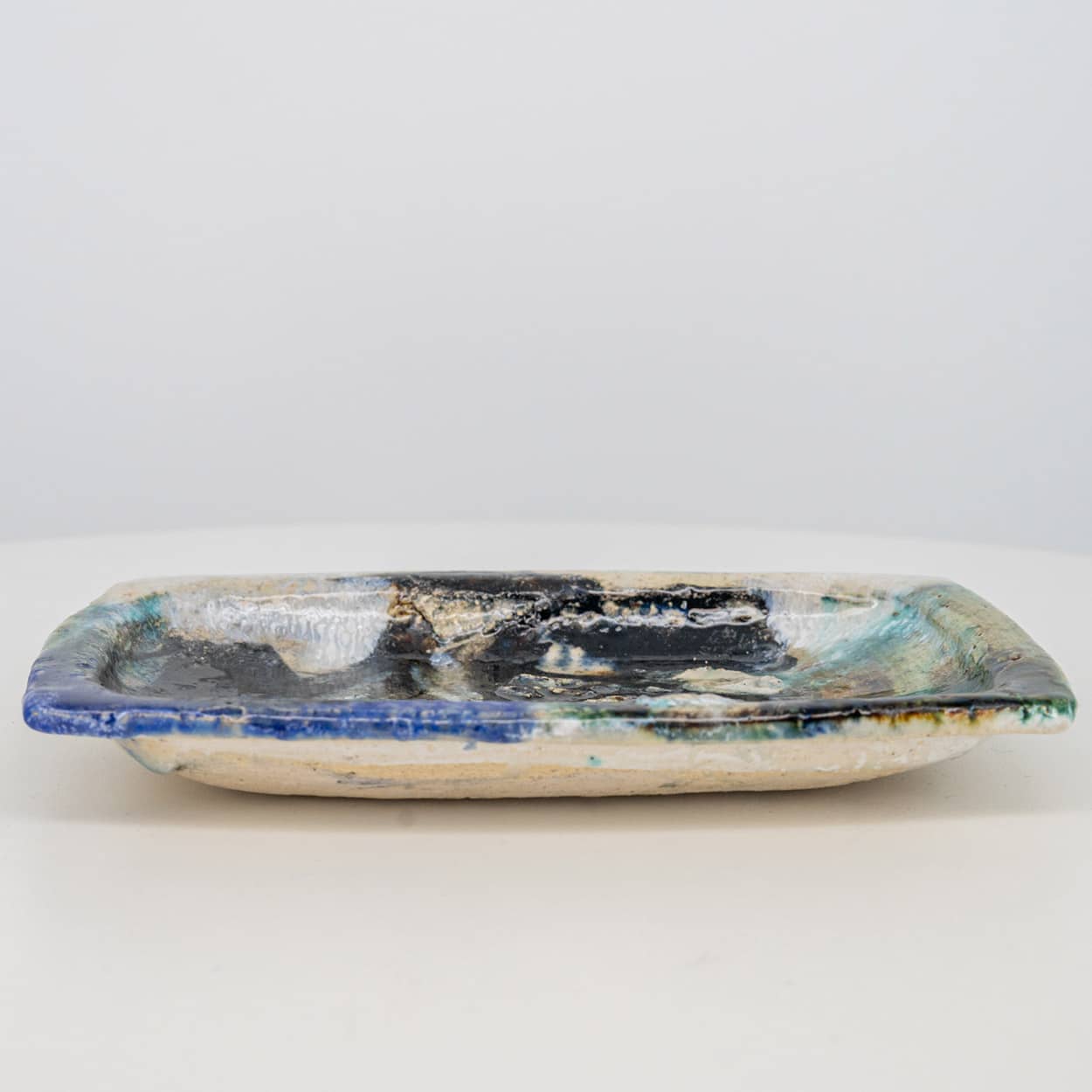 Deep Sea Ceramic Plate, Signed by Jeppe Hagedorn, Denmark 1960s