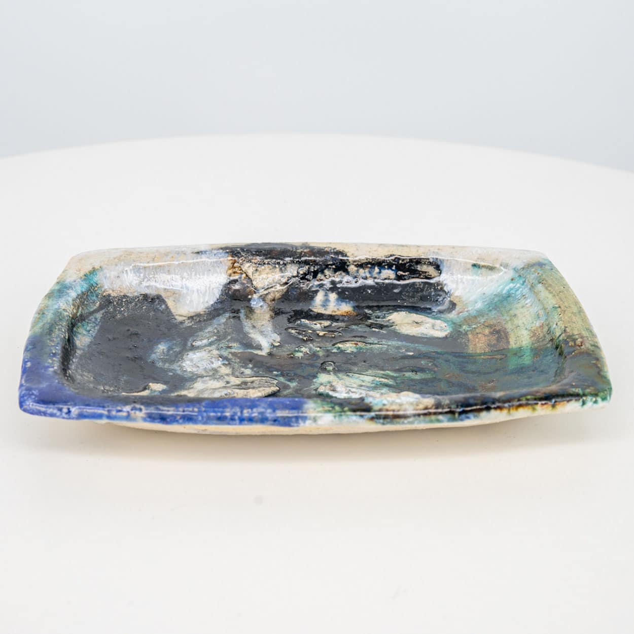 Deep Sea Ceramic Plate, Signed by Jeppe Hagedorn, Denmark 1960s