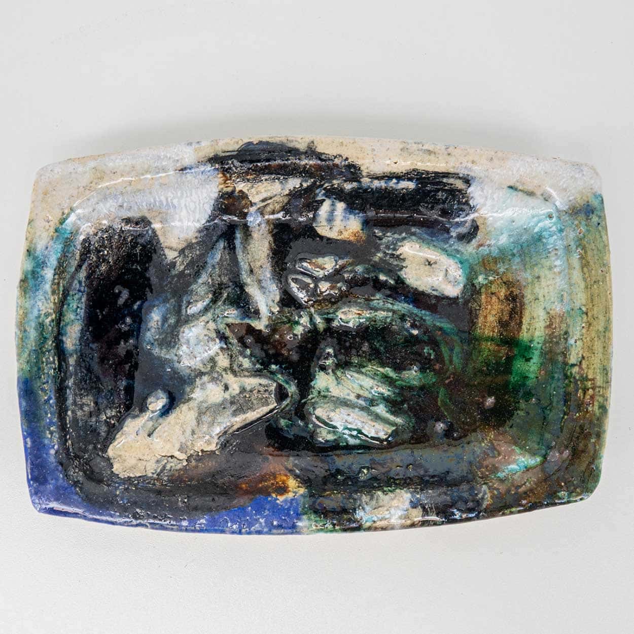 Deep Sea Ceramic Plate, Signed by Jeppe Hagedorn, Denmark 1960s