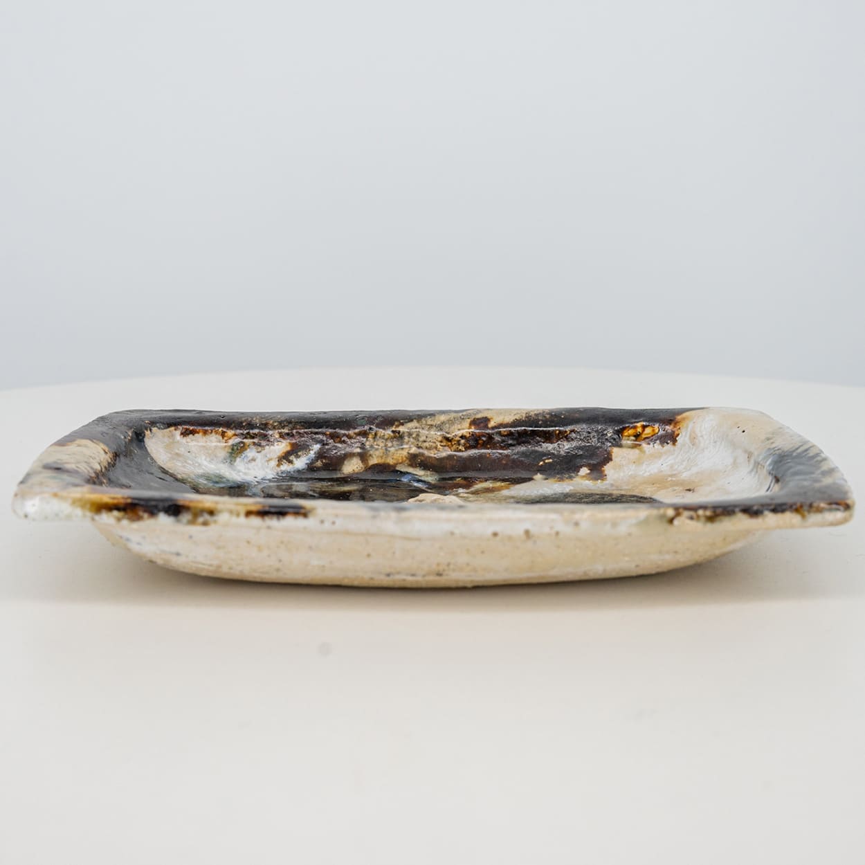 Earthy Ceramic Plate, Signed by Jeppe Hagedorn, Denmark 1960s