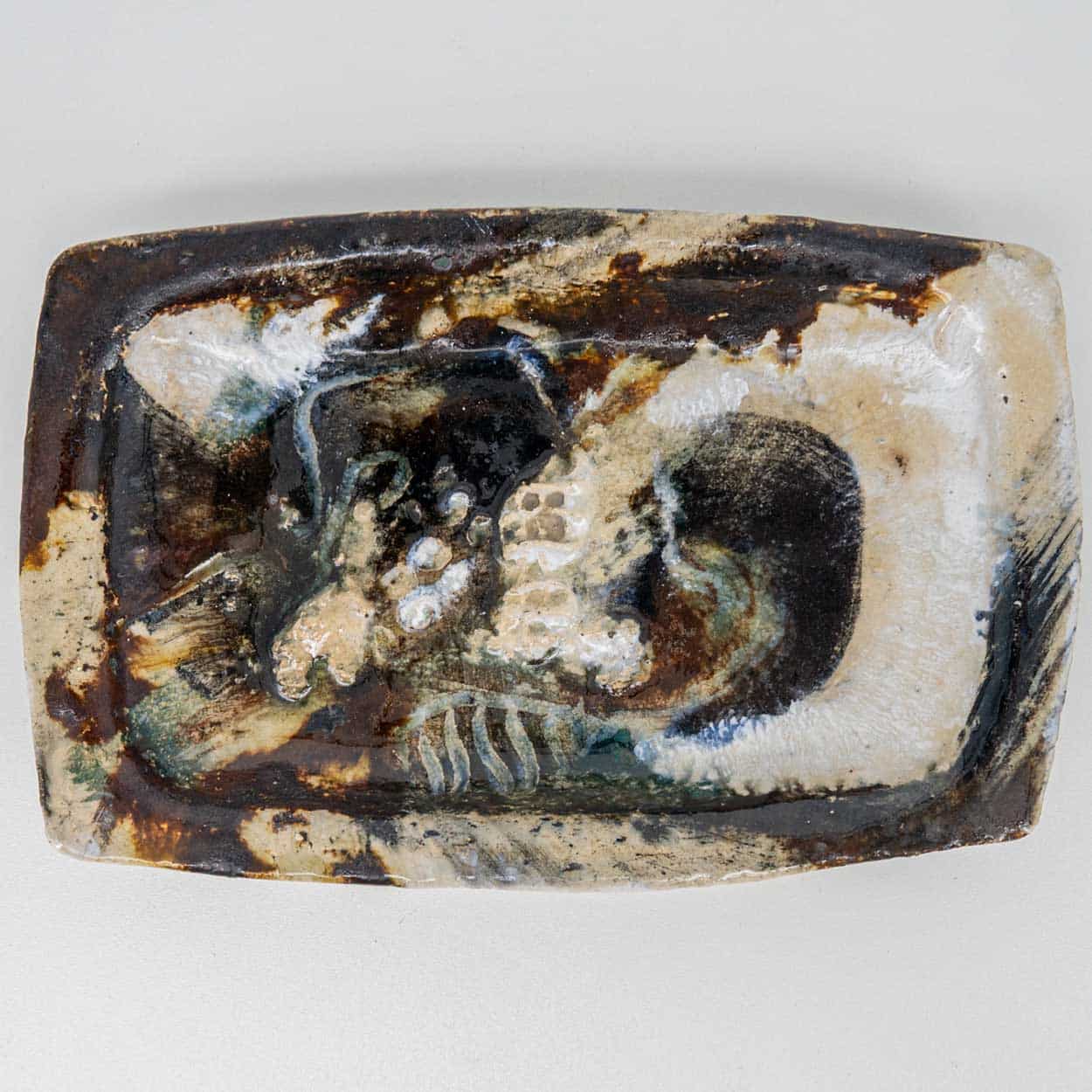 Earthy Ceramic Plate, Signed by Jeppe Hagedorn, Denmark 1960s