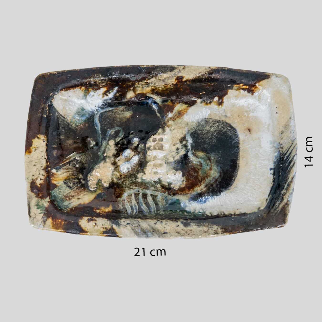 Earthy Ceramic Plate, Signed by Jeppe Hagedorn, Denmark 1960s