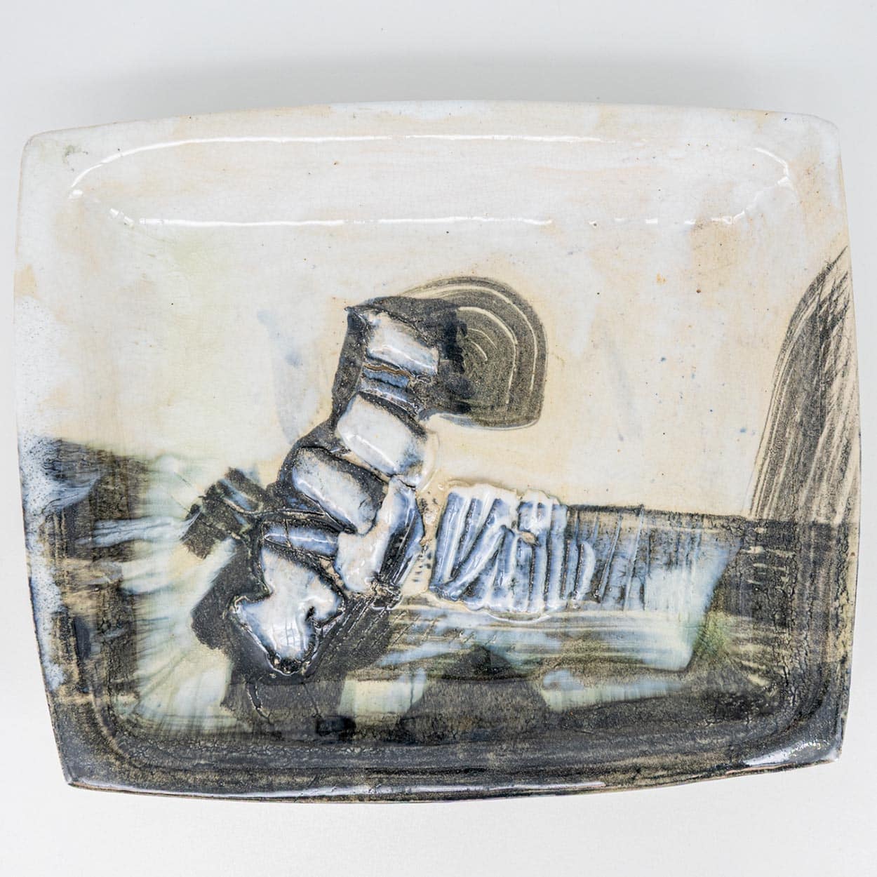 Sky Ceramic Plate, Signed by Jeppe Hagedorn, Denmark 1960s