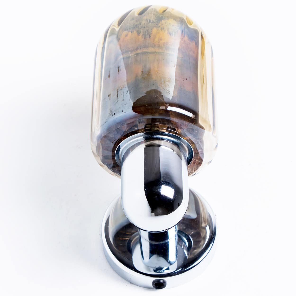 Pair of Markslöjd Silver Chrome Wall Lights with Smoked Glass, Sweden