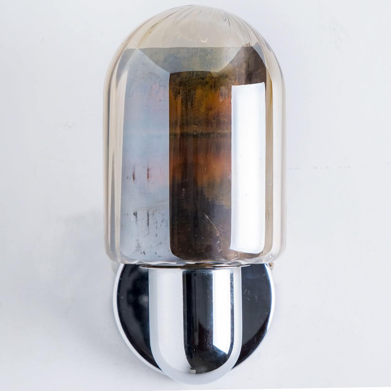 Pair of Markslöjd Silver Chrome Wall Lights with Smoked Glass, Sweden