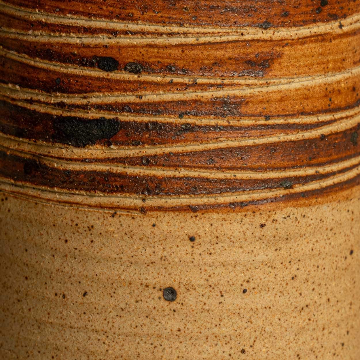 XL Neutral Ceramic Floor Table Lamp, Natural Lampshade by R. Houben