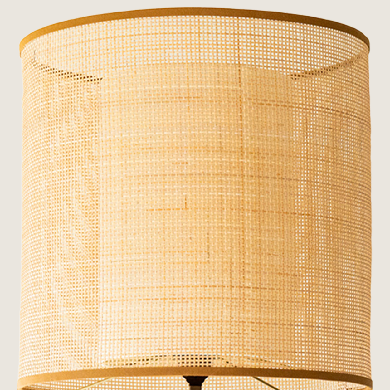 1 of the 2 Fish Motif Ceramic Floor Lamps with Rattan Lampshade by R. Houben