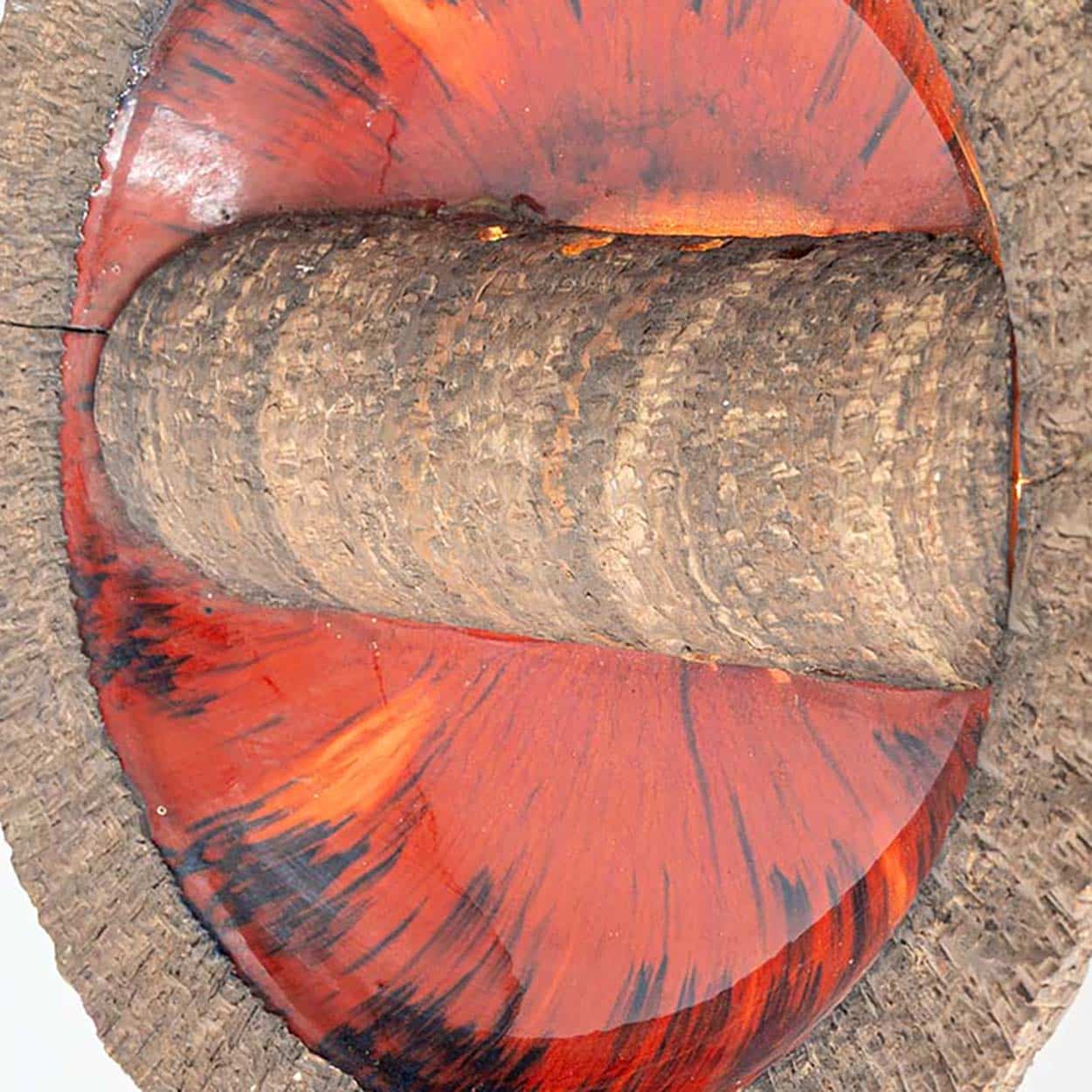 Red Ceramic Round Wall Light Fat Lava, Denmark 1970