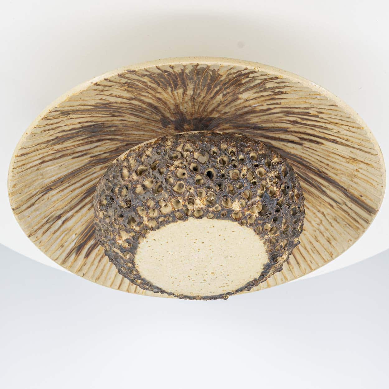 Ceramic Round Wall Light Holes in the style of Axella, Denmark 1970