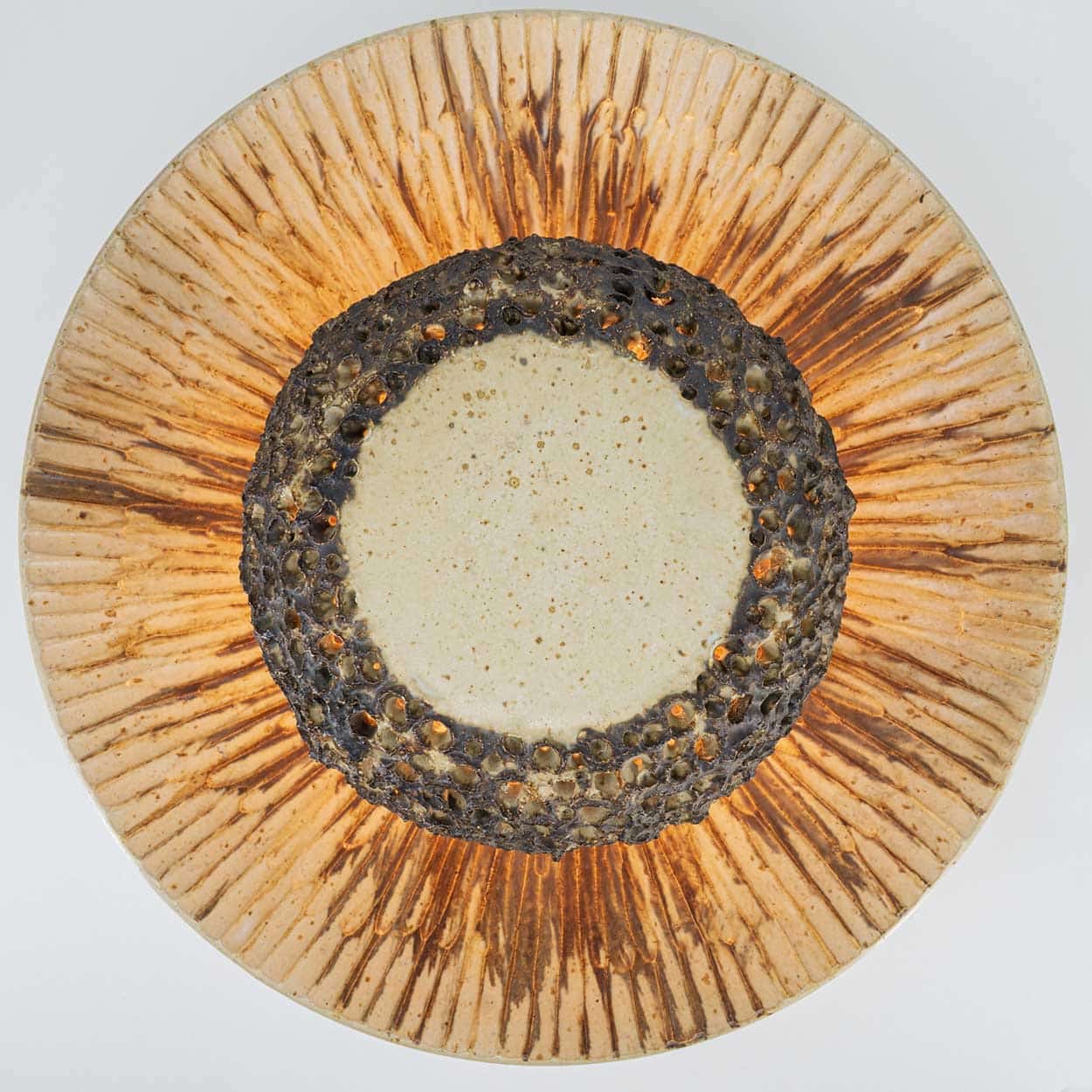 Ceramic Round Wall Light Holes in the style of Axella, Denmark 1970