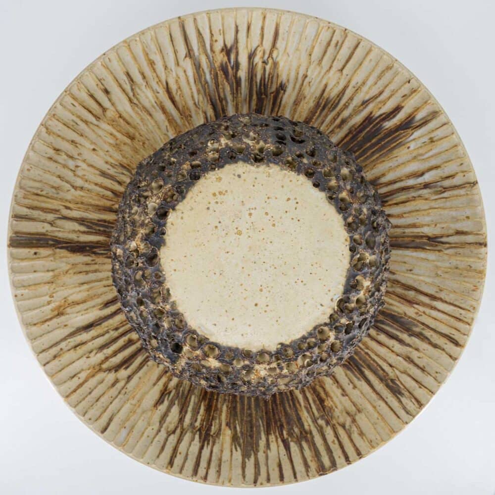 Ceramic Round Wall Light Holes in the style of Axella, Denmark 1970
